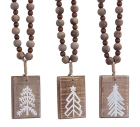 Melrose 81573DS Tree Plaque Ornament (Set of 6) 13"H Wood