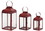 Melrose 81584DS Lantern (Set of 3) 10"H, 12.75"H, 16"H Iron/Glass