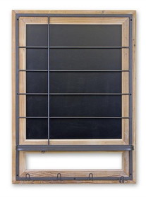 Melrose 82066DS Blackboard with Hooks 24.25"L x 34.25"H Wood/Metal