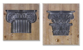 Melrose 82125DS Wall Plaque (Set of 2) 14"SQ, 14"W x 15.75"H Wood/MDF