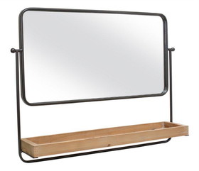Melrose 82201DS Wall Mirror with Shelf 28.5"L x 21.5"H Metal/Wood
