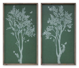 Melrose 82210DS Tree Print (Set of 2) 17.75"L x 31.5"H MDF/Wood