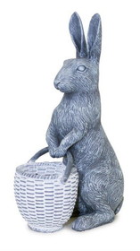 Melrose 82264DS Standing Rabbit with Basket 6.75"L x 10.5"H Resin