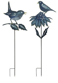Melrose 82277DS Bird Garden Stake (Set of 2) 45"H, 50"H Iron