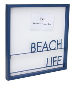Melrose 82315DS Beach Life Memo Board 15.75"SQ Metal/MDF