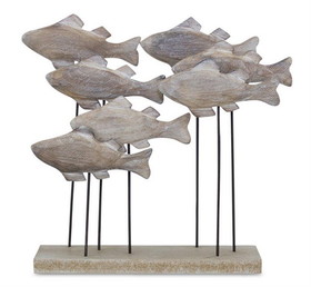 Melrose 82338DS Fish School 8.75"L x 9.75"H Wood/Metal