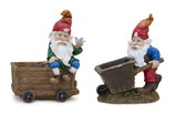 Melrose 82515DS Gnome with Wheelbarrow & Wagon (Set of 2) 7