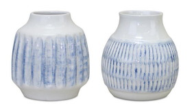 Melrose 82563DS Vase (Set of 2) 6"D x 5.5"H Ceramic