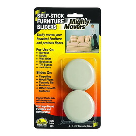 Master Manufacturing 87003 Mighty Movers Furniture Sliders, Self-Stick, 2-1/4" dia.