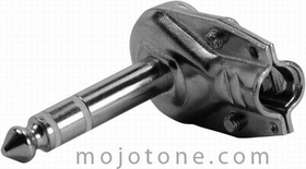 Mojotone 1/4" Stereo Flat Right Angle Phono Plug