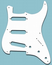 Fender Standard Stratocaster Guitar Pickguard '57 White 8 Hole 1 Ply S/S/S