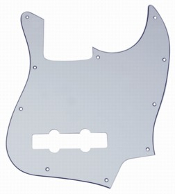 Mojotone Electric Guitar Pickguard For Jazz Bass Gloss White 3 Ply