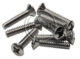 Pickup Mounting Screws For Strat (6-32 X 5/8'' Ovalhead Phillips Stainless Steel)