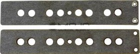 Mojotone "GREY" Jazz Bass Bridge Flatwork Top and Bottom Set (for .187'' dia. magnets)