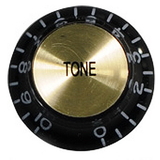 Top Hat Tone Knob (Black/Gold)