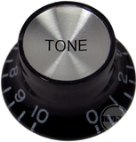 Top Hat Tone Knob (Black/Silver)