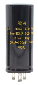 100uF + 100uF 500V Polarized Electrolytic Multi-Section Can Capacitor