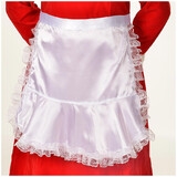 Halco AE7049 Mrs. Claus Knee-Length Satin Apron