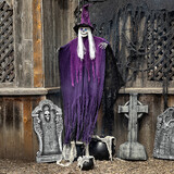 6 Ft. Light-Up Eyes Skeletal Witch Halloween Hanging Decoration