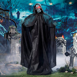 5 1/2 Ft. Animated Standing Skeleton of Death Plastic Statue