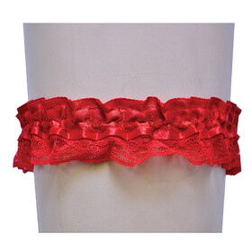 Morris Costumes BB-02RD Garter Lace Red Single