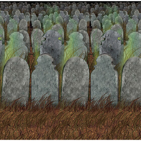 Morris Costumes BG00900 Graveyard Backdrop