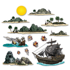 Beistle Co BG-52013 Pirate Ship And Island Props