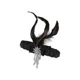 Morris Costumes BG60787 Adults Black Flapper Headband with Feathers Costume Accessory - One Size