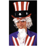 Morris Costumes CB50 White Uncle Sam Wig with Goatee & Eyebrows