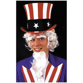 Morris Costumes CB50 White Uncle Sam Wig with Goatee &amp; Eyebrows