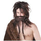 California Costumes CC70775BN Men's Brown Viking Wig with Beard & Mustache