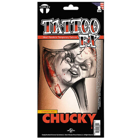 Morris Costumes CHKTT003 Tinsley Transfers Child's Play Axe with Chucky's Face Temporary Tattoo