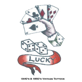 Morris Costumes DF-108 Tattoo Vintage Lucky 1940 1950