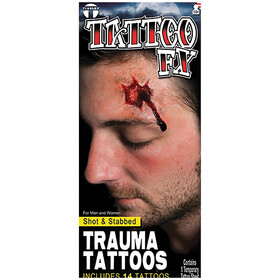 Tinsley Transfers DFTR104 Shot Stabbed Trauma Tattoo Fx