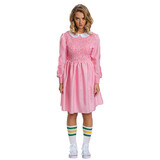 Disguise Adult Deluxe Stranger Things Eleven Pink Dress Costume