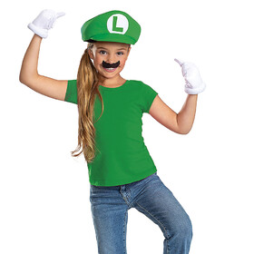 Disguise DG167309 Kids Classic Super Mario Bros.&#153; Luigi Elevated Costume Accessory Kit