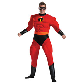 Disguise Men's The Incredibles Deluxe Muscle Mr. Incredible Costume