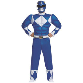 Disguise DG79731 Men's Blue Ranger Classic Muscle Costume - Mighty Morphin