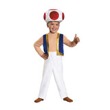 Morris Costumes DG85138M Toddler Deluxe Super Mario Bros.™ Toad Costume - 3T-4T