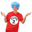 Elope Lingerie EL405222 Cat In The Hat Thing 2 Shirt and Wig Set - Large