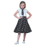 Funny Fashion FF740848 Girl's Black & White Sock Hop Costume