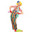 Funny Fashion FF761658 Men's Striped Overalls Clown Costume - Extra Large
