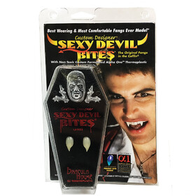 Morris Costumes Sexy Devil Bites Fangs in Clam Packaging