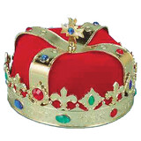 Morris Costumes FM56717 Adult's Gold Crown with Stones & Red Turban