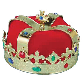 Morris Costumes FM56717 Adult's Gold Crown with Stones &amp; Red Turban