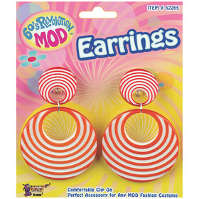 Forum Novelties FM62265 Mod Orange Swirl Earrings