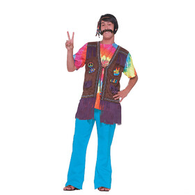 Forum Novelties FM64063 Men's Hippie Peace Vest - Standard
