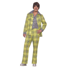 Forum Novelties FM64067 Men's Plaid Leisure Suit 70s Costume - Standard