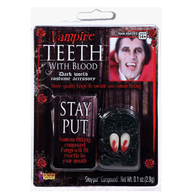 Morris Costumes FM64393 Vampire Fangs With Blood
