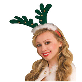 Morris Costumes FM65435 Green Reindeer Antlers With Bells